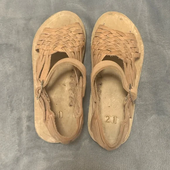 Boys brown Ankle Strap Open Toe sandals size 5.5 21 - Picture 6 of 7